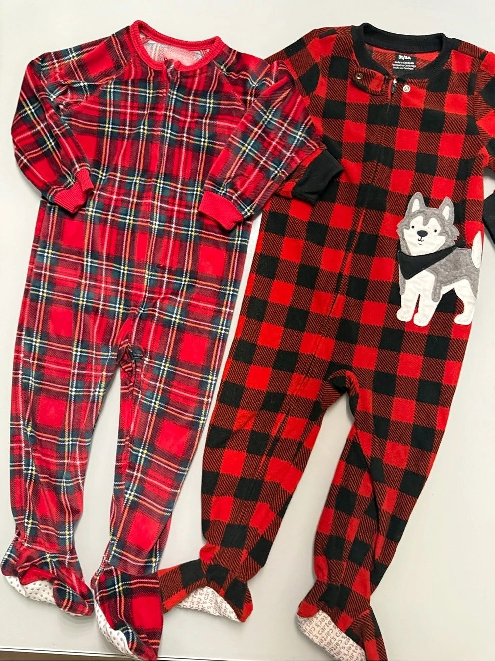2 Toddler Fleece Footed Pajamas – Size 3T – Excellent Condition